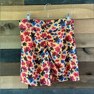 Modern Floral Yellow MNG Mini Skirt Size Medium